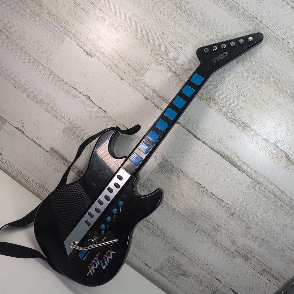 VINTAGE TYCO HOT LIXX Computerized Electronic Guitar 1989 Toy - Works!